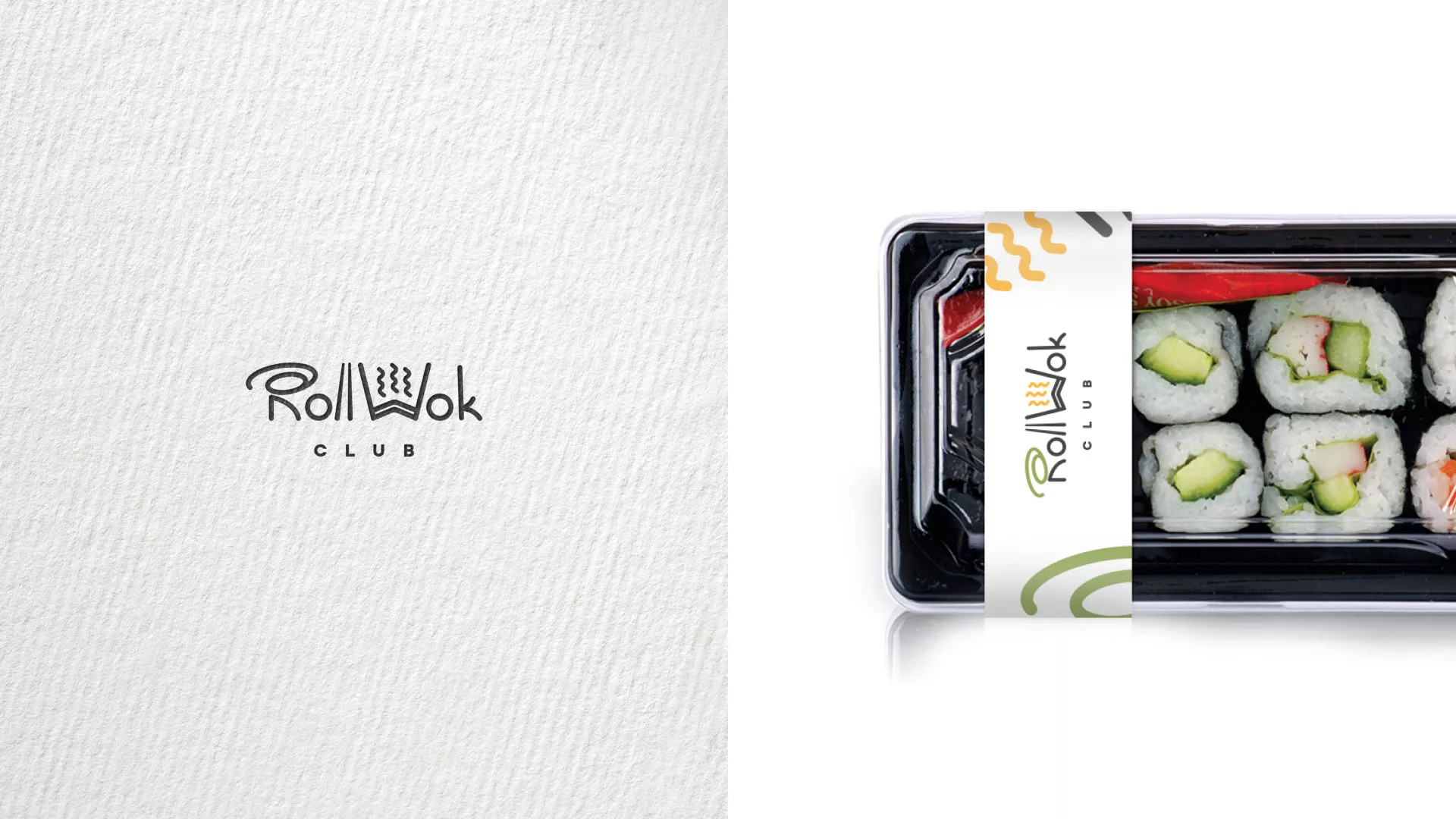 Разработка наклеек для суши-бара «Roll Wok Club» в Новомосковске